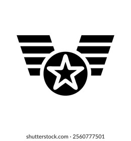 Military medal with star. Concept of honor, achievement, and bravery.