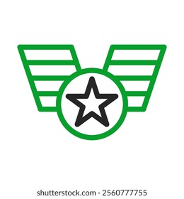 Military medal with star. Concept of honor, achievement, and recognition.