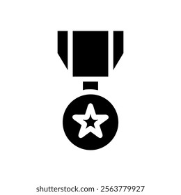 Military medal with star. Concept of honor, achievement, and bravery.