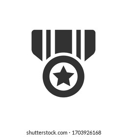 Military medal vector icon on white background