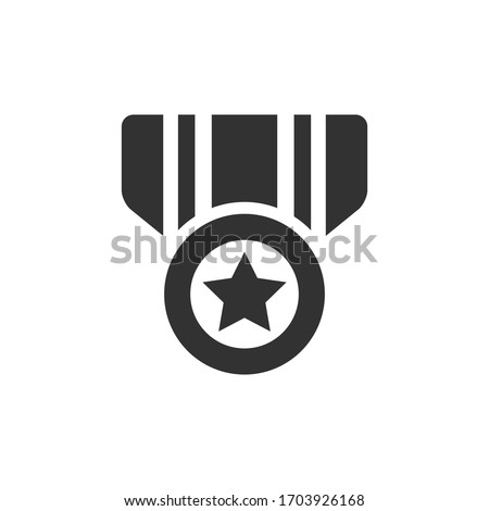 Military medal vector icon on white background