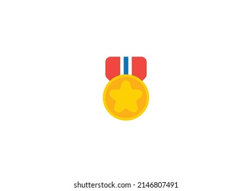 Military Medal Vector Isolated Emoticon. Military Medal Icon