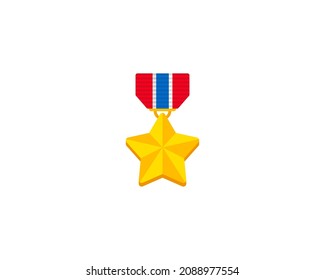 Military medal vector isolated icon. Emoji illustration. Medal of Honor vector emoticon