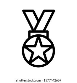 military  medal vector thin line icon 