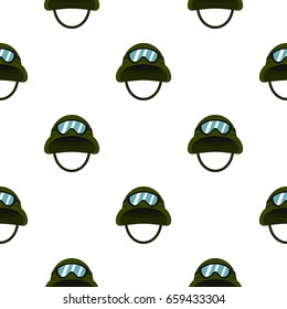 Military metal helmet pattern seamless flat style for web vector illustration
