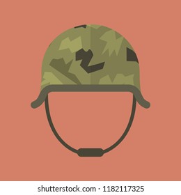 Military metal helmet. Vector illustration