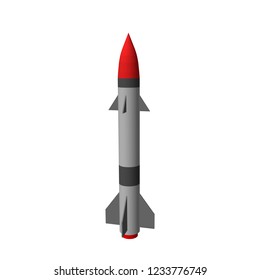 Military missile. Isolated on white background. 3d Vector illustration.