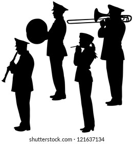 military musicians collection. Vector  illustrations.