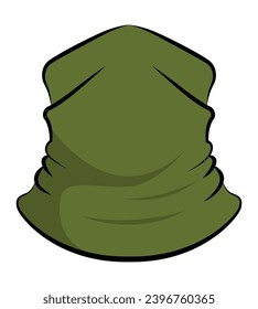 Military Neck Warmer Template On White Background, Vector File