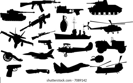 Airplane Helicopter Silhouettes Stock Vector (Royalty Free) 3242222 ...