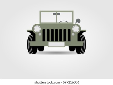 Military off road car front view