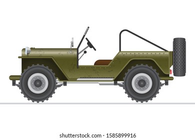 Military off road car vector illustration isolated on white background