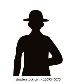 military officer with hat silhouette isolated icon vector illustration design