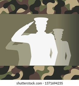 military officer silhouette and camouflage