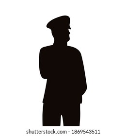 military officer turkey silhouette icon vector illustration design