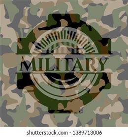 Military on camo texture. Vector Illustration. Detailed.