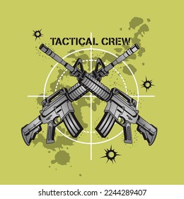Ilustración de diseño de vectores de armas tácticas de operación militar