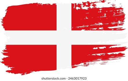 Military Order of Malta flag, wide brush stroke on transparent background, vector.