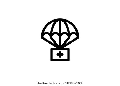 Military Outline Icon - Aid Kit Supply