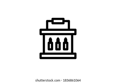 Military Outline Icon - Bullet Box
