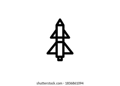 Military Outline Icon - Missile