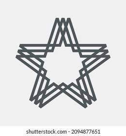 Military Paper cartoon star line quality vector illustration cut