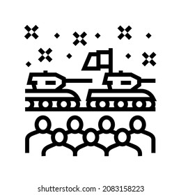 military parade line icon vector. military parade sign. isolated contour symbol black illustration
