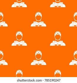 Military paratrooper pattern repeat seamless in orange color for any design. Vector geometric illustration