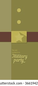 Military party invitation in flat style