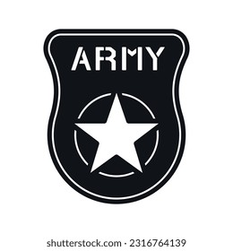 Military patch design. Template with star and ARMY sign.