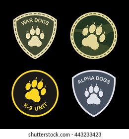 Military patches dog paw