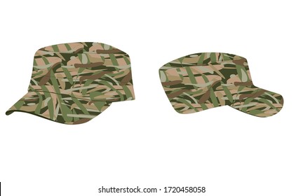 Military pattern cap. vector illustration