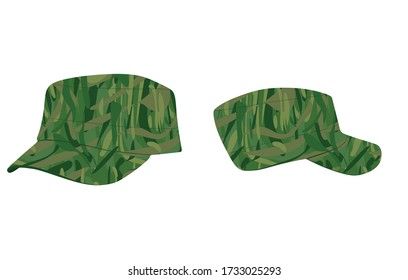 Military pattern cap. vector illustration