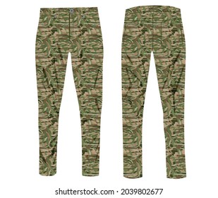 Military pattern pants. vector illustration