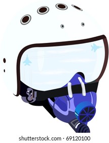 Military Pilot Helmet With Oxygen Mask.