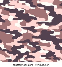 military pink camouflage. vector seamless print. army camouflage for clothing or printing