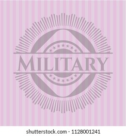 Military pink emblem. Retro