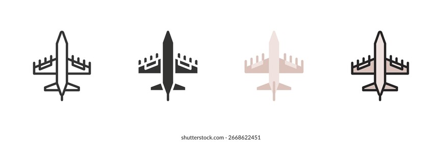 Paquete de iconos de avión militar en múltiples estilos