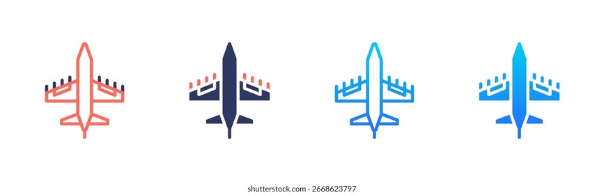 Paquete de iconos de avión militar en múltiples estilos