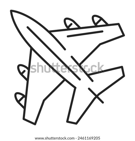 Military plane line icon vector isolated. Symbol of aircraft. Mode of transportation.