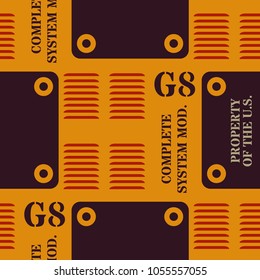 Military plate seamless pattern. Original design for print or digital media.