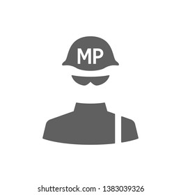 Military police icon vector in trendy flat style isolated on white background