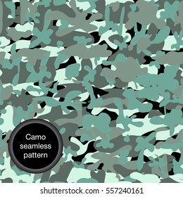 Military print camouflage illustration protection seamless pattern