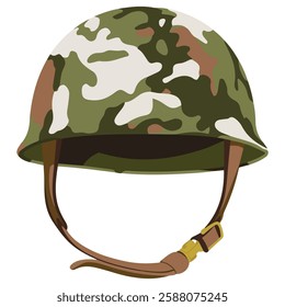Military Protective Helmet Icon Vector Illustration on White Background