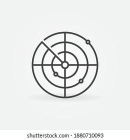 Military Radar linear vector concept round icon or logo element