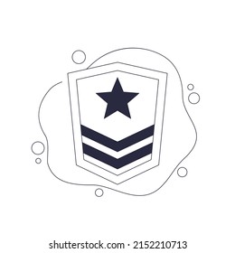 Military rank, army epaulette vector illustration