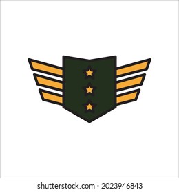 Military Rank Badge Emblem icon symbol vector elements for infographic web