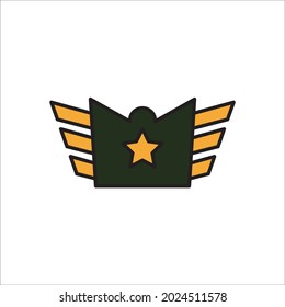 Military Rank Badge Emblem icon symbol vector elements for infographic web