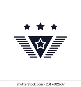 Military Rank Badge Emblem icons symbol vector elements for infographic web