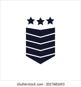 Military Rank Badge Emblem icons symbol vector elements for infographic web